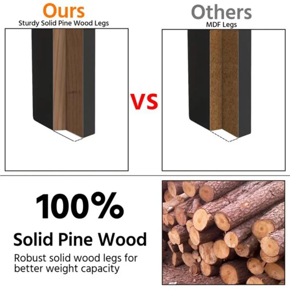 Coffee Table Living Room Furniture Table with Storage Shelf, Black Modern Coffee Table Clean