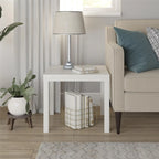 Parsons End Square Table, White\Black Oak\Canyon Walnut mesa  table side  living room furniture